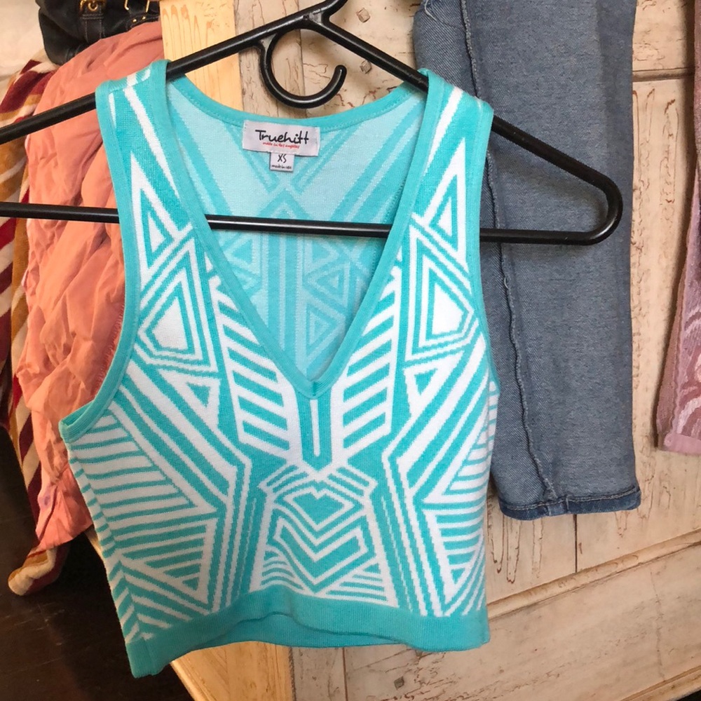Geometric print crop top